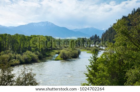 View of the Snake River South Fork in the Swan Valley of Idaho