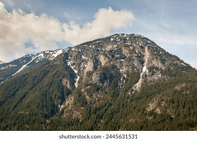 View of the Snow Covered Mountain Peaks and Forest at North Cascades National Park in Washington State, USA - Powered by Shutterstock