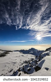 View Of Snow, Ice And Glaciers On Top Of Mount Kilimanjaro, Tanzania, Africa