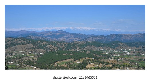 A View of snow led Pir Panja ranges with nowshera valley, Jammu. - Shutterstock ID 2261463563