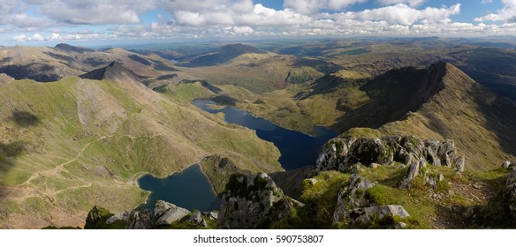 View From Snowdon Summit In Wales