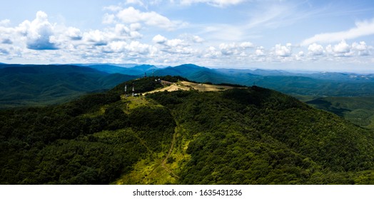 View Of Sober Bash Mountain, The Most Prominent Peak In The Western Caucasus Mountains Region. Russia, Krasnodar Region, Seversky District, The Settlement Of Ubinskaya