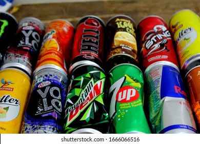 A View Soft Drink Cans