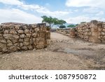 View of Solomon gate remains dated to the 10th century BC, in Tel Hazor National Park, a UNESCO World Heritage Site in Northern Israel