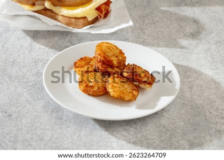 A view of some hash brown bites.