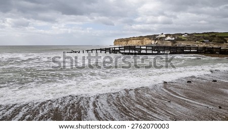 View of South Downs coast from Cuckmere Haven towards Seaford Head in East Sussex, UK on 30 March 2026