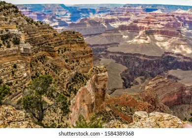 View From South Rim Trail, Famous Grand Canyon, Arizona USA