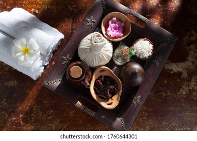 view of spa theme objects on color  vintage authentic  back