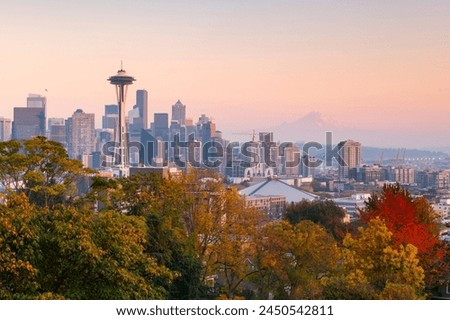 View of the Space Needle from Kerry Park, Seattle, Washington State, United States of America, North America