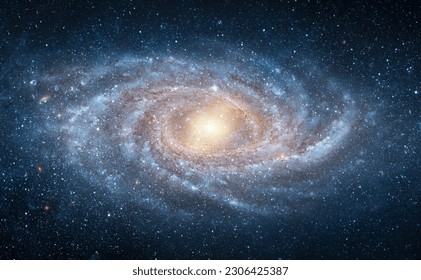 View from space to a spiral galaxy and stars. Universe filled with stars, nebula and galaxy. Elements of this image furnished by NASA. - Powered by Shutterstock