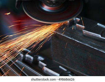 View of spark from Polished surface  with ,Stone grinding machine - Powered by Shutterstock