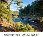 View of Spillway Creek from Friends of Beavers Bend Trail in Beavers Bend State Park, Hochatown, Oklahoma. Flows from Broken Bow Lake to Moutain Fork River 