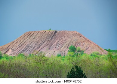 View Of Spoil Tip In Green Steppe