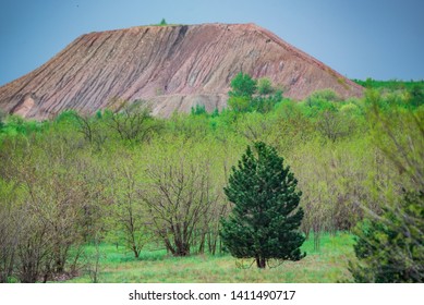 View Of Spoil Tip In Green Steppe