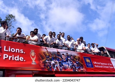 View Of Sri Lankan Cricket Team Members Celebrate Their Victory During The Asia Cup Twenty20 Tournament In Dubai, Retuning To Colombo, Sri Lanka. 13th September 2022