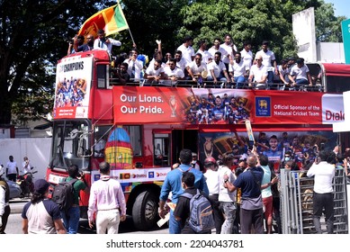 View Of Sri Lankan Cricket Team Members Celebrate Their Victory During The Asia Cup Twenty20 Tournament In Dubai, Retuning To Colombo, Sri Lanka. 13th September 2022