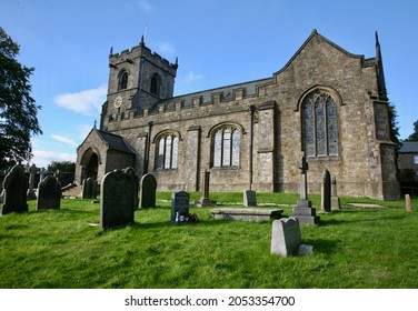 A View Of St Leonard's Church In The Village Of Downham, Clitheroe, Lancashire, England, Europe