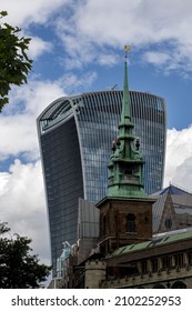 View of St Margaret Pattens Church of England with the Fenchurch Building (The Walkie-Talkie) in the background