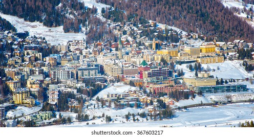 View Of St. Moritz In Winter