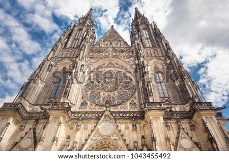 View to the St. Vitus cathedral, Prague