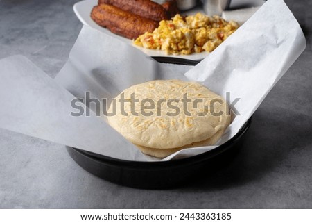 A view of a stack of pupusas.