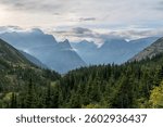 View from Stoney Inidian Lake towards the Waterton Valley, Glacier National Park, Montana, USA