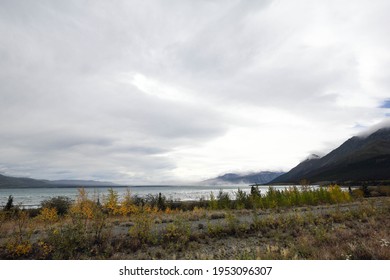 View From Street On Kluane Lake In Canada, Yukon