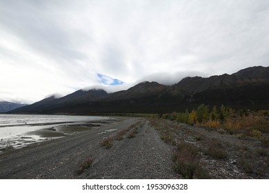 View From Street On Kluane Lake In Canada, Yukon