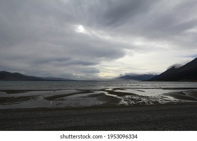 View From Street On Kluane Lake In Canada, Yukon