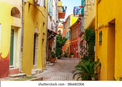 View of streets. Villefranche-sur-Mer, Nice, Cote d'Azur, French Riviera. - Shutterstock ID 386683306
