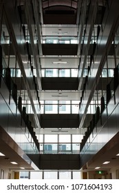 View of structure and corridor inside the building hall