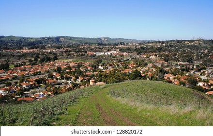 View Of The Suburbs From A Hillside, Orange County, California