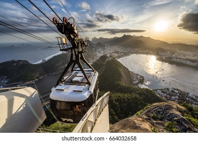 View From The Sugar Loaf Mountain During The Sunset In Rio De Janeiro, Brazil