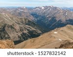 View from the summit of Mount Elbert, the highest point of Colorado, USA.