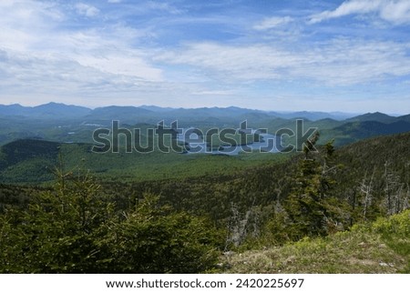 View from the summit of Whiteface Mountain Veterans Memorial Highway in Essex County, New York
