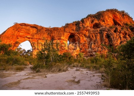 View of the Sun Arch (Arco do Sol) at Serras Gerais by the sunset - Almas, Tocantins