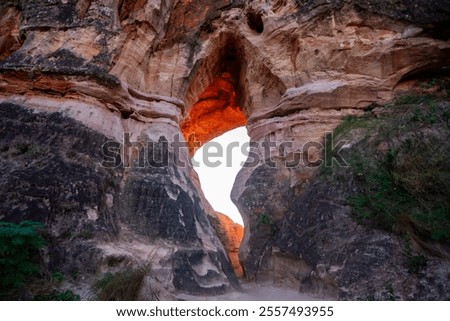 View of the Sun Arch (Arco do Sol) at Serras Gerais by the sunset - Almas, Tocantins