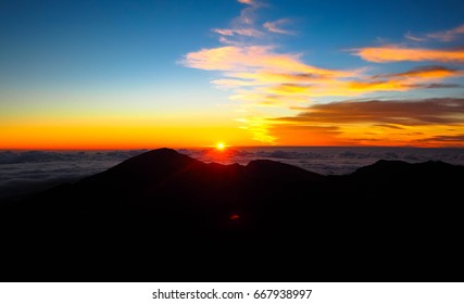 View Of Sunrise From Mount Haleakala