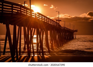 View of sunrise from Virginia Beach Fishing Pier , Virginia Beach, VA