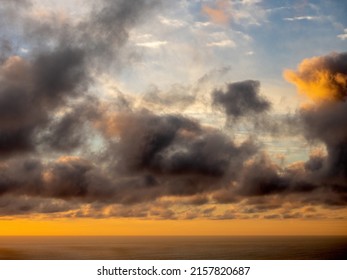 View Of Sunset Clouds Over Tasman Sea, Pacific Ocean