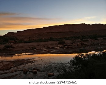 view of sunset in river