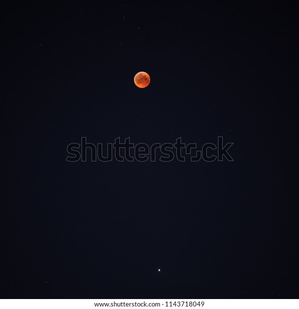 View of the\
Super Blood Wolf Moon lunar eclipse\
