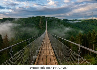 View of a suspension bridge in Germany, Geierlay.