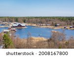 View to The Svedjehamn harbour from the Saltkaret Viewing Tower, Mustasaari, Korsholm, Finland