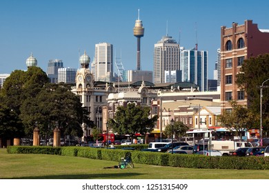 View of Sydney city from Victoria Park; in the district of Gebe, in the background the Skyline of the CBD (central business district) with the unmistakable Sydney Tower, Australia, Oceania. - Shutterstock ID 1251315409