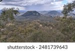 View of Tabletop Mountain from Picnic Point Toowoomba on a cloudy day