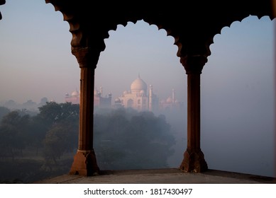 View of Taj Mahal through Arab Gate - Shutterstock ID 1817430497