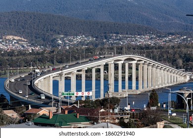 View Of The Tasman Bridge, Hobart, Tasmania, Australia