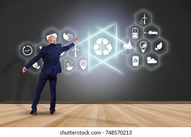 View of a Technology ecologic interface with icon displayed on a technology interface