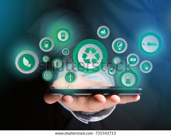 View of a Technology ecologic\
interface with icon displayed on a technology\
interface